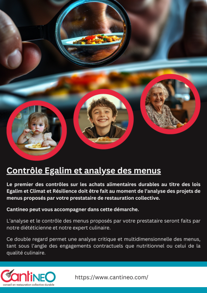 Flyer Egalim analyse des menus